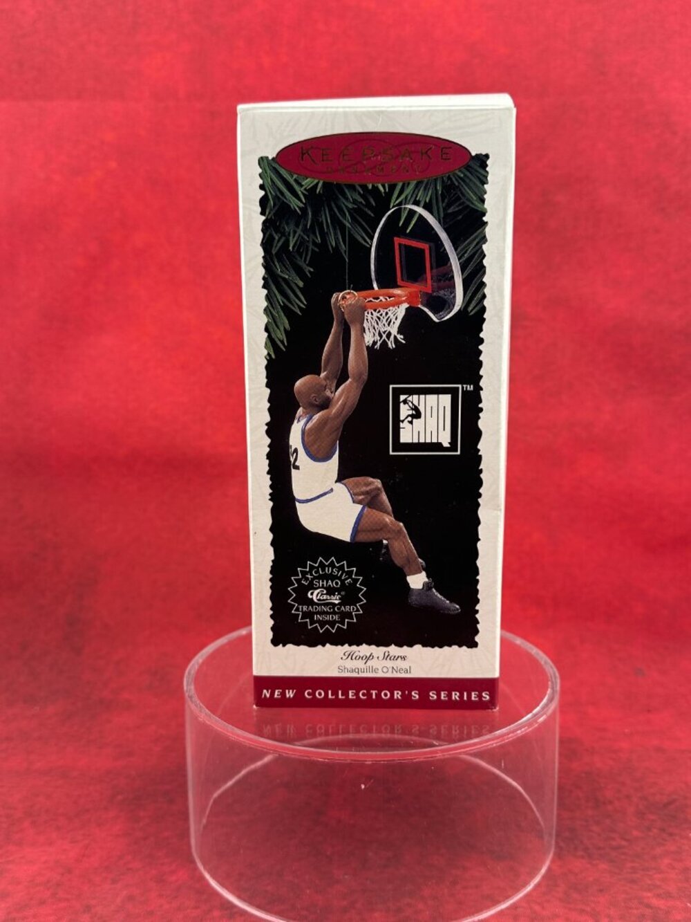 SHAQUILLE O'NEAL HALLMAR ORNAMENT #1 IN HOOP STARS ORLANDO NBA 1995 QX15517 CARD